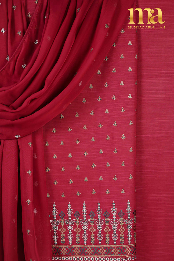 Winter Embroidered Suit with Chiffon Dupatta Z-501 MN