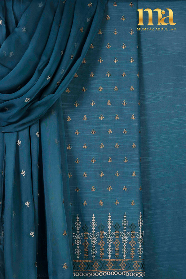 Winter Embroidered Suit with Chiffon Dupatta Z-501 FR