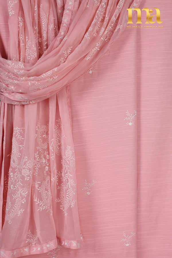 Winter Embroidered Suit with Chiffon Dupatta U-4075 PN