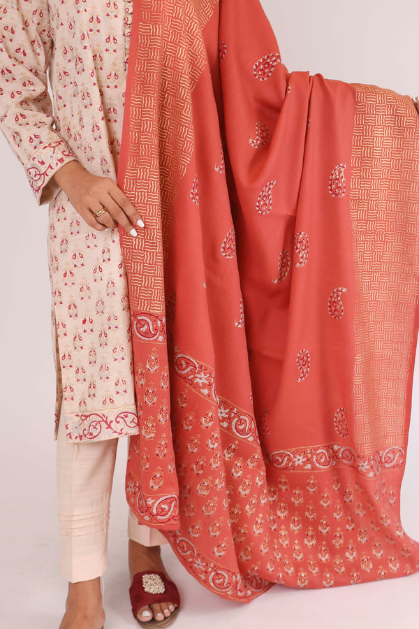 Winter Block Print Suit with Shawl BP-271 FNP