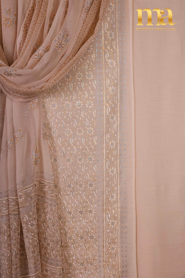 Block Print Suit with Chiffon Dupatta - BP 292 OFW
