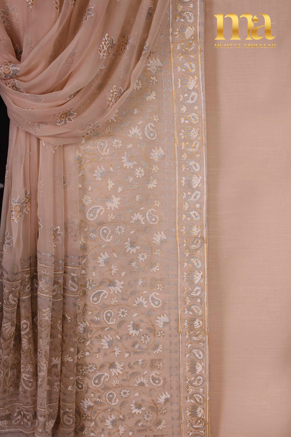 Block Print Suit with Chiffon Dupatta - BP 287 OFW