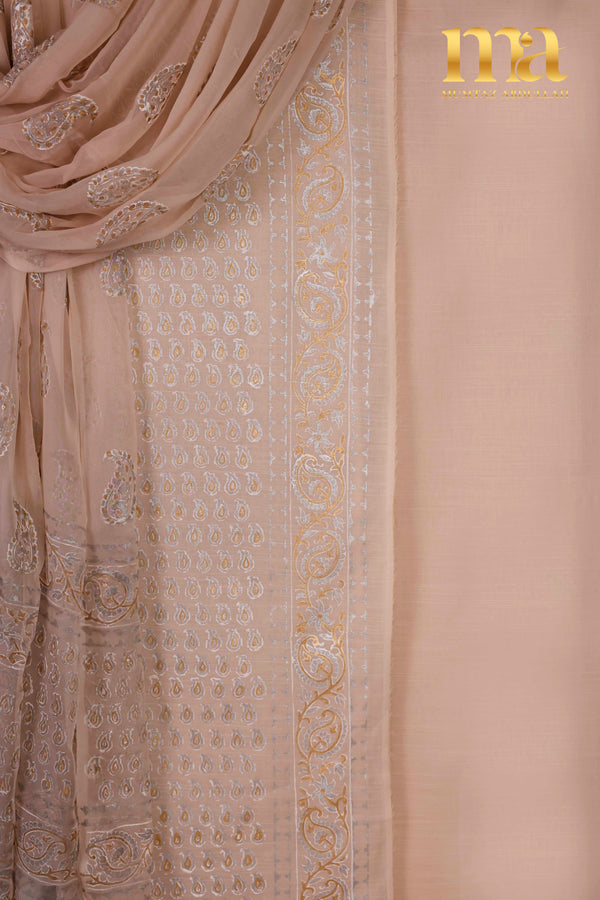 Block Print Suit with Chiffon Dupatta - BP 286 OFW