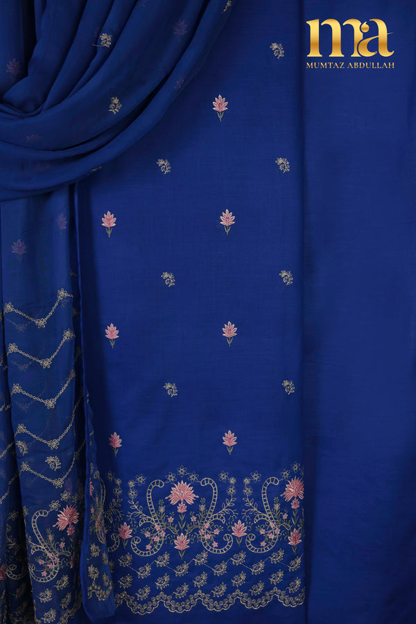 Embroidered Suit with Chiffon Dupatta Z-569 BL