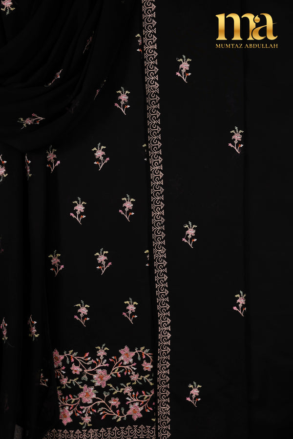 Embroidered Lawn Suit with Chiffon Dupatta Z-567 BLK