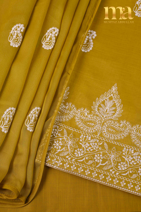 Embroidered Suit with Chiffon Dupatta U-4031 MG