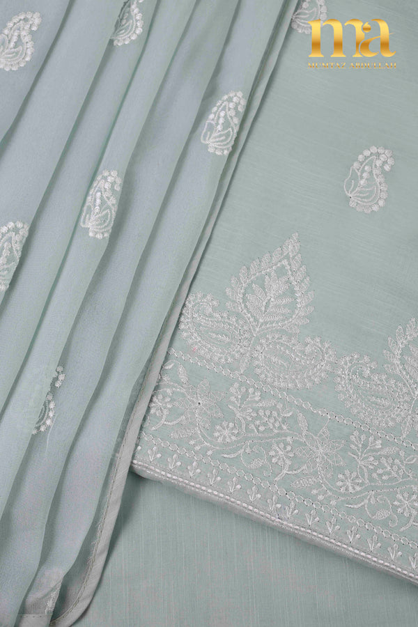 Embroidered Suit with Chiffon Dupatta U-4031 MTG
