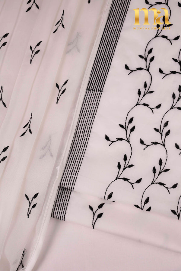 Embroidered Suit with Chiffon Dupatta Z-528 WBK