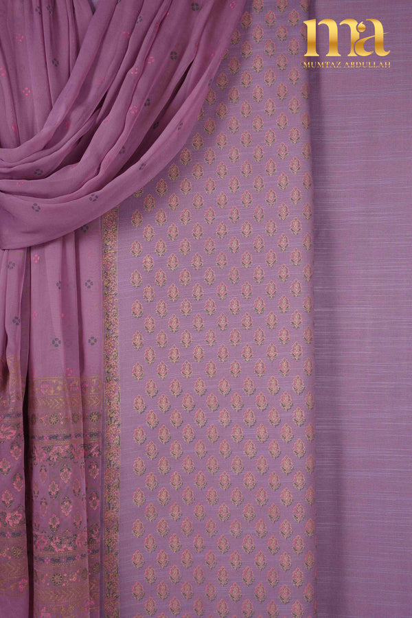 Gold Printed Winter Suit with Chiffon Dupatta BP-282-SK PP