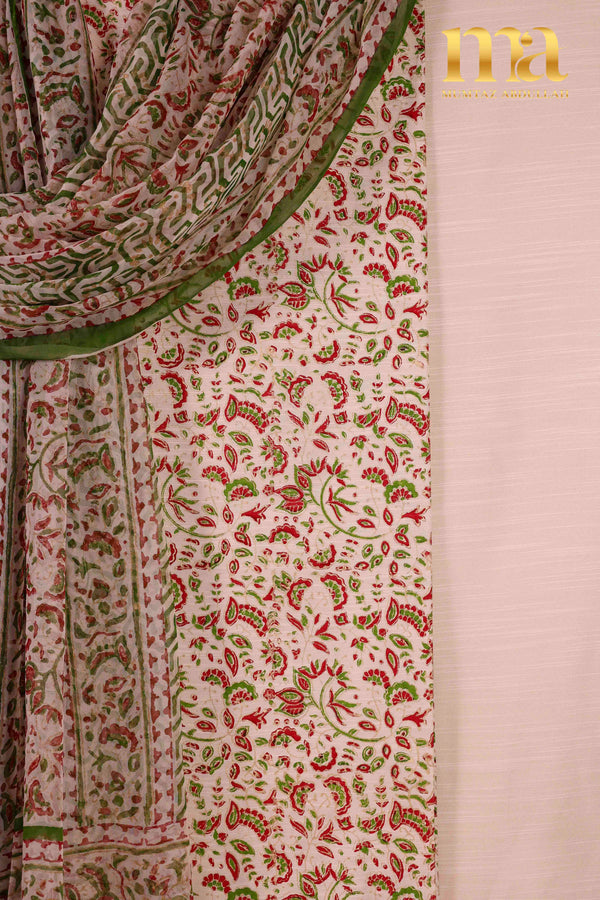 Block Printed Winter Suit with Chiffon Dupatta BP-256-SK OFW