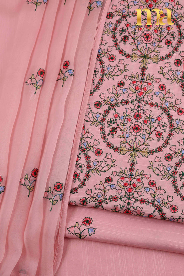 Winter Embroidered Suit with Chiffon Dupatta U-1418-PN