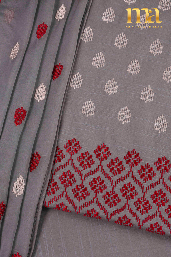 Winter Embroidered Suit with Chiffon Dupatta Z-101 GY