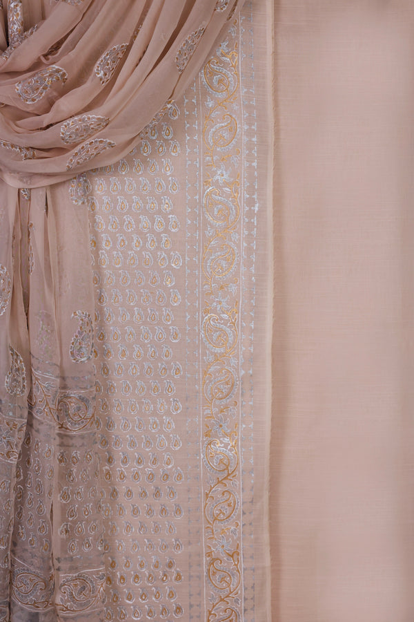 Block Print Suit with Chiffon Dupatta - BP 286 OFW
